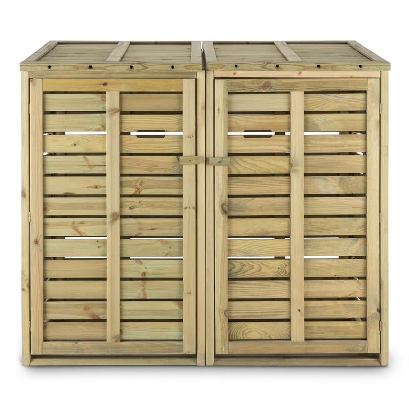 Waldbeck Ordnungshüter 2T, box na smetné koše, 145 x 130 x 87 cm (Š x V x H), 2 koše, FSC borovica – Obrázok 3