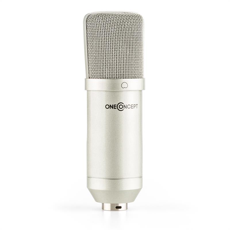 OneConcept Mic-700, strieborný, štúdiový mikrofón, Ø34 mm, univerzálny, pavúk, ochrana pred vetrom, XLR – Obrázok 2