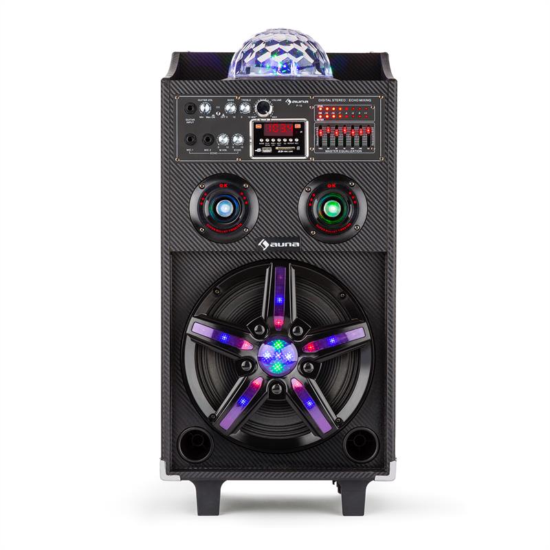 Auna DisGo Box 100, 100 W RMS, mobilný DJ reproduktor s disko svetlom, bluetooth, USB – Obrázok 2