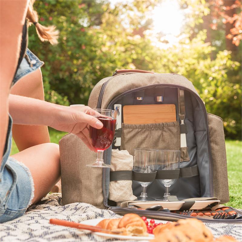 Klarstein Halford, piknikový ruksak, 4 osoby, príbor z ušľachtilej ocele 430, polyester – Obrázok 2