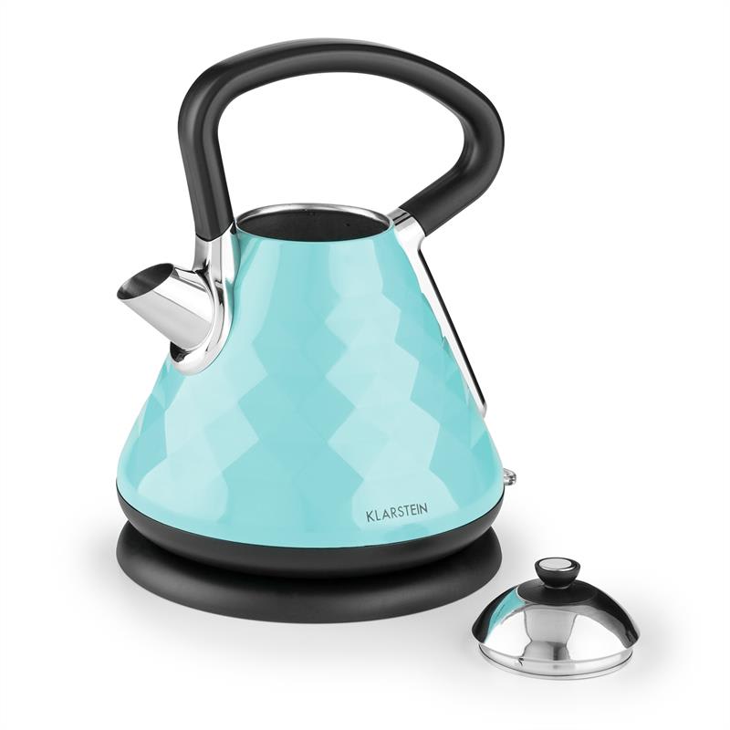 Klarstein Curacao Azur, azúrová, rýchlovarná kanvica, 2200 W, 1,7 l, ušľachtilá oceľ – Obrázok 4