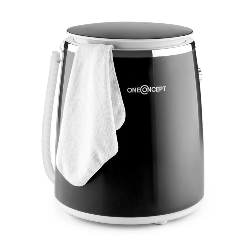 OneConcept Ecowash-Pico, čierna, mini práčka, funkcia žmýkania, 3,5 kg, 260 W