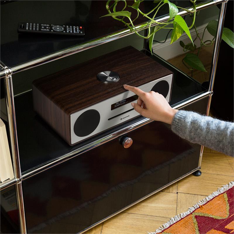 Auna Standford DAB-CD-rádio DAB+ bluetooth USB MP3 AUX FM, farba vlašského orecha – Obrázok 2