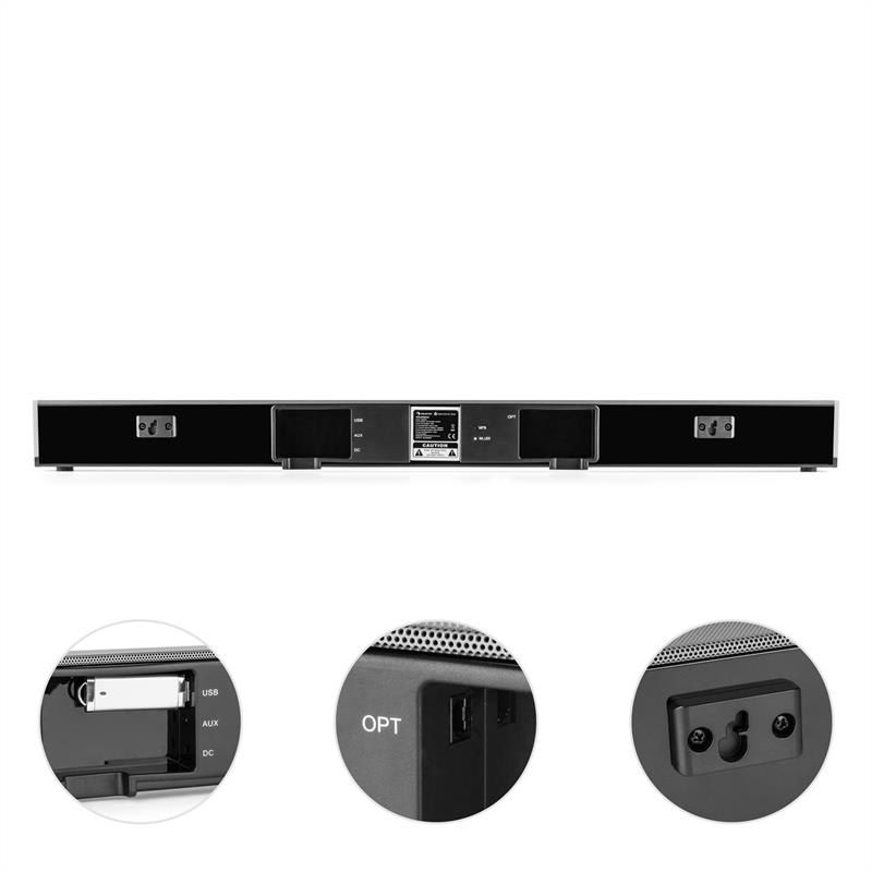 Auna Areal Bar 950, soundbar, subwoofer, 140 W, BT, USB, MP3, optický digitálny vstup – Obrázok 4