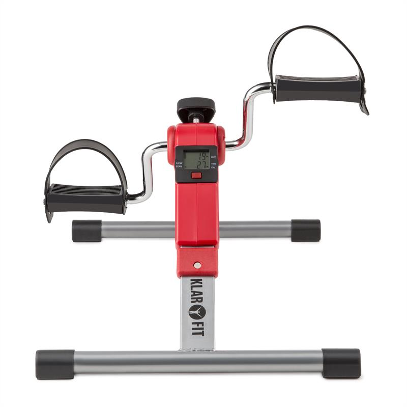 KLARFIT Continus Pro Mini Bike, pedálový prístroj na cvičenie, displej, sklápací, červená farba – Obrázok 2