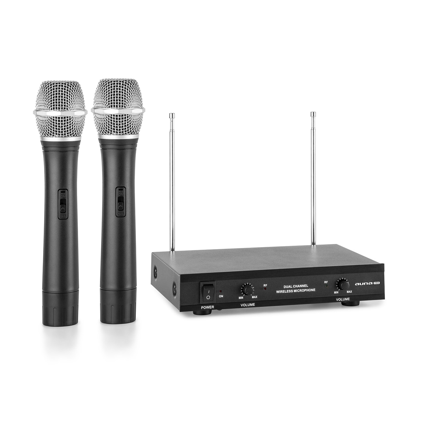 Auna Pro VHF-2-H 2-kanálová VHF mikrofónová sada 2x ručný mikrofón 50m