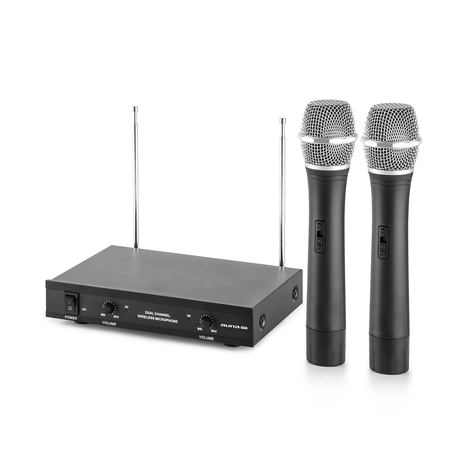 Auna Pro VHF-2-H 2-kanálová VHF mikrofónová sada 2x ručný mikrofón 50m – Obrázok 4