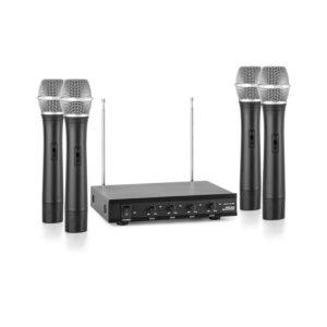 Auna Pro VHF-4-H 4-kanálová VHF mikrofónová sada 4x ručný mikrofón 50m