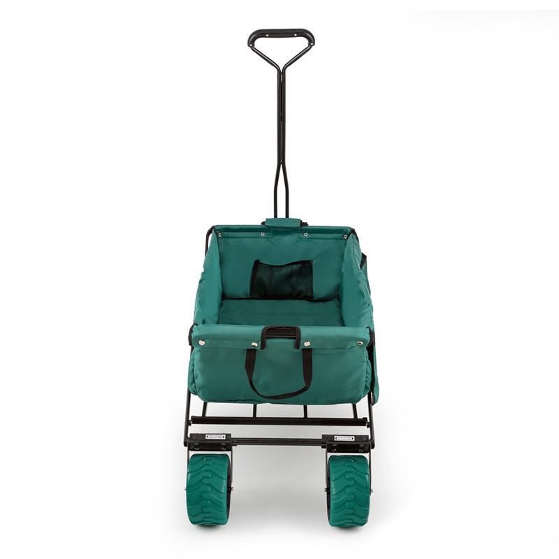 Waldbeck The Green, ručný vozík, skladací, 70 kg, 90 l, kolesá Ø 10 cm, zelený – Obrázok 3