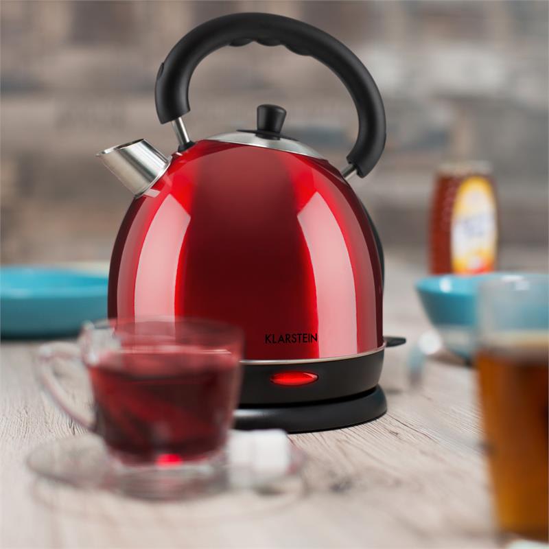 Klarstein Teatime varič na vodu čajová kanvica 1850-2200 W 1,8 l ušľachtilá oceľ rubínovo červená – Obrázok 5