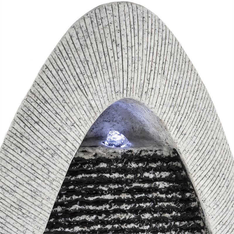 Blumfeldt Gavarnie, nástenná fontána, LED, 37.5 x 89.5 x 9 cm, oválna, 6 W pumpa, IP67 – Obrázok 4