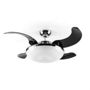 Klarstein Magnolia, stropný ventilátor, stropné svietidlo, 4-krídlový rotor Ø 117 cm/46", 95 W