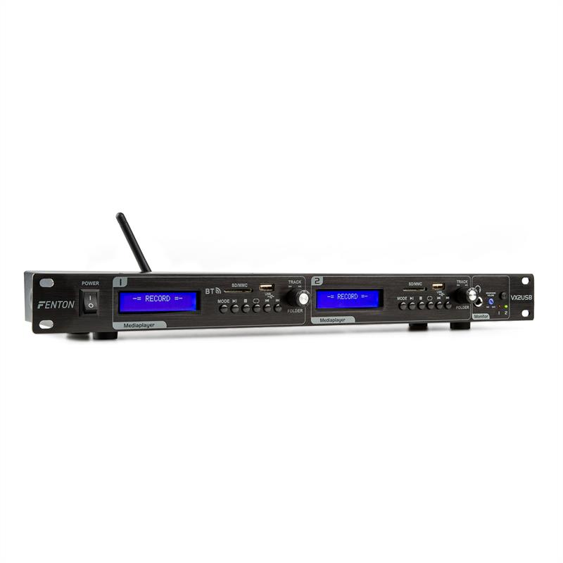Fenton VX2USB, dvojitý prehrávač, USB, SD, bluetooth, nahrávacia funkcia, čierny