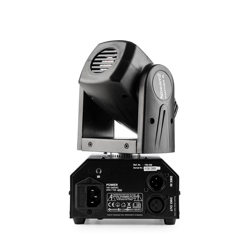 Beamz Panther 15 Pocket, otočná hlavica pre svetelné efekty, 4 v 1 CREE LED diódy, 10 W – Obrázok 5