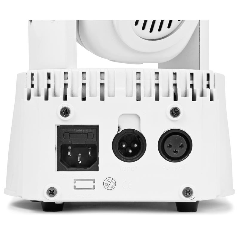 Beamz MHL-74, biela, otočná hlava, pohyblivá hlavica, Moving Head, 7 x 10 W, DMX, RGBW – Obrázok 2