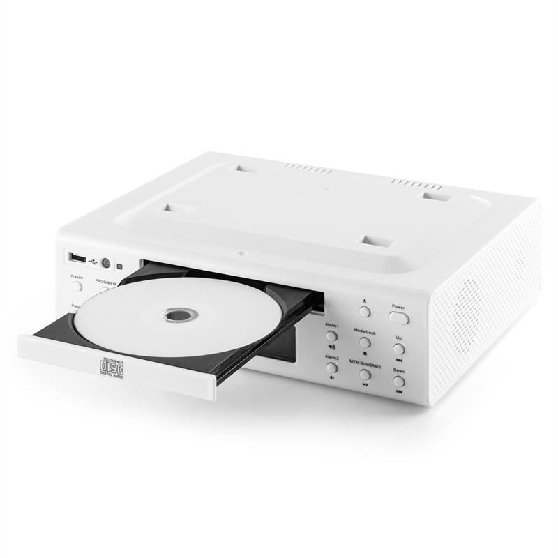 Auna KRCD-150, kuchynské rádio na zabudovanie, CD, USB, AUX, FM, RDS, alarm, diaľkový ovládač, biele – Obrázok 5