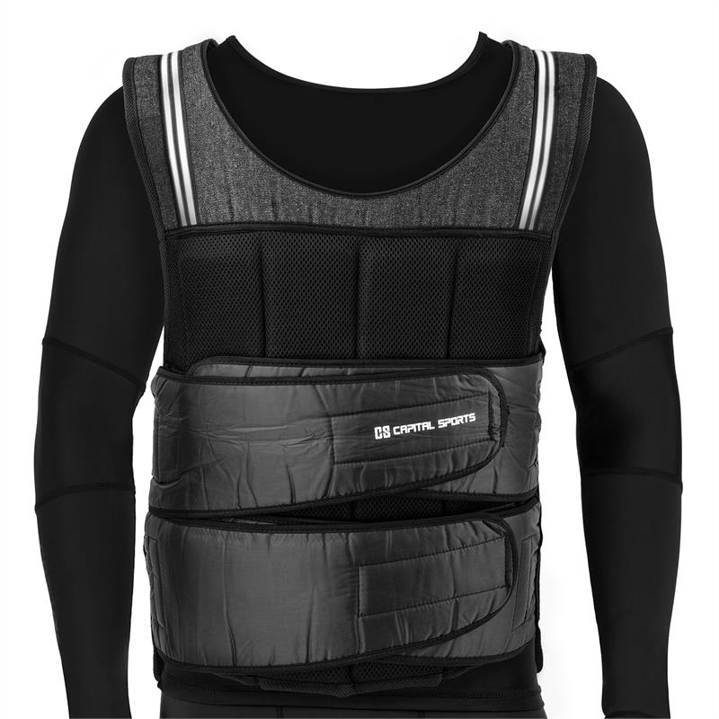 Capital Sports Vestpro 20, záťažová vesta s 20 kg závažiami, celkom 38 závaží – Obrázok 2