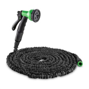 Waldbeck Water Wizard 15, flexibilná záhradná hadica, 8 funkcií, 15 m čierna