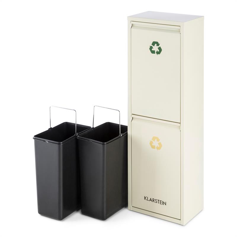 Klarstein Ordnungshütter 2, 30 l, krémovo-béžová, box na triedený odpad, 2 x 15 l – Obrázok 3