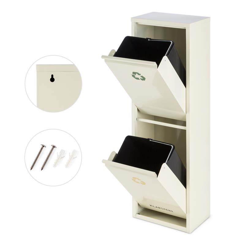 Klarstein Ordnungshütter 2, 30 l, krémovo-béžová, box na triedený odpad, 2 x 15 l – Obrázok 4