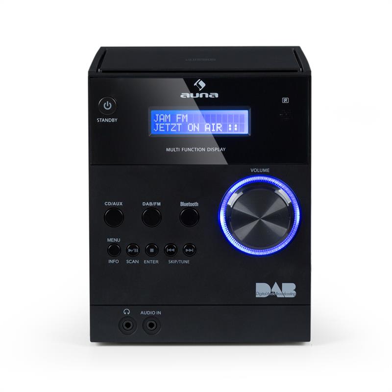 Auna MC-20 DAB micro stereo zariadenie, DAB+, bluetooth, diaľkové ovládanie, čierna farba – Obrázok 4