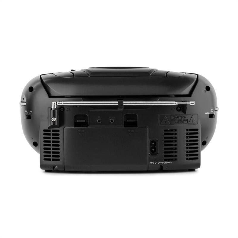 Auna BoomBoy Boom Box, čierny, boombox, prenosné rádio, CD/MP3 prehrávač, kazetový prehrávač – Obrázok 4