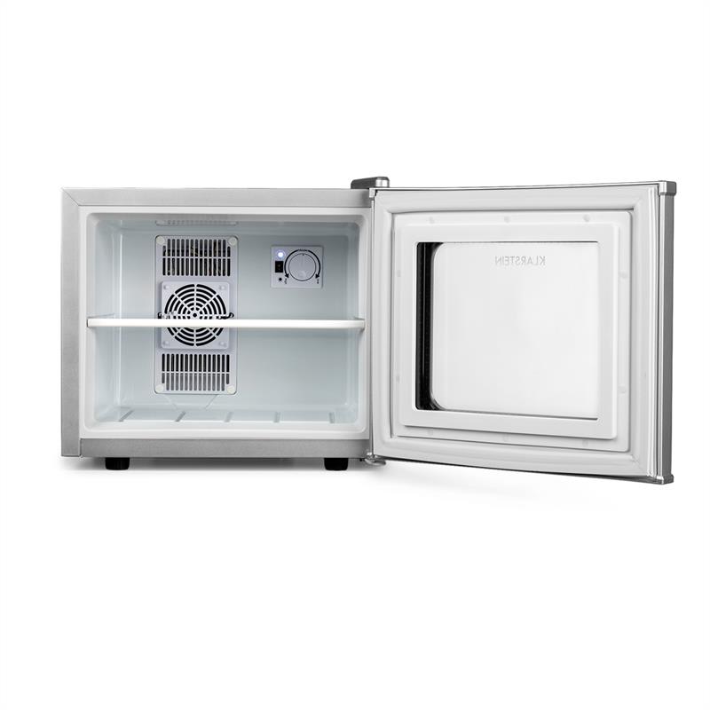 Klarstein Winehouse minibar, 17 litrov, 60 W, trieda A++, 38 dB, sklené dvere, strieborná farba – Obrázok 3