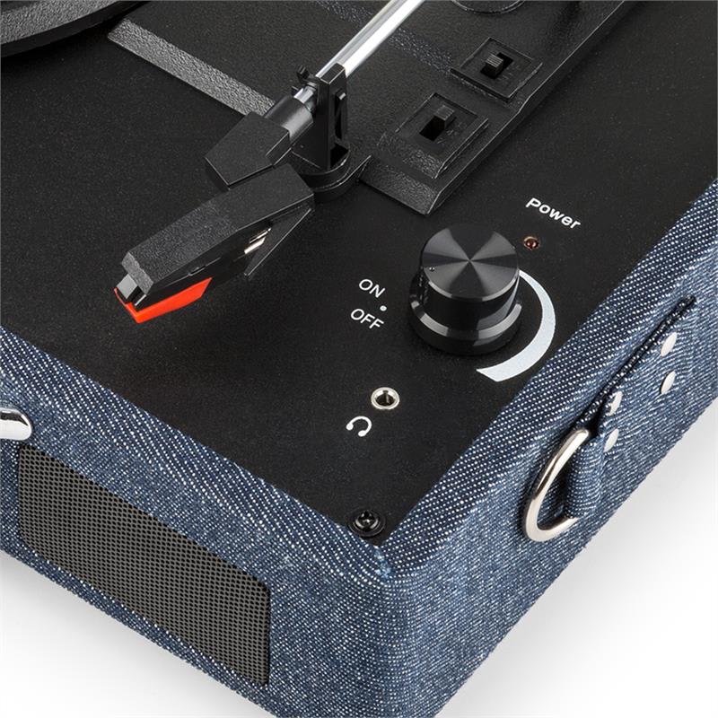 Auna Peggy Sue, retro gramofón, LP platne, USB, džínsový denim – Obrázok 4
