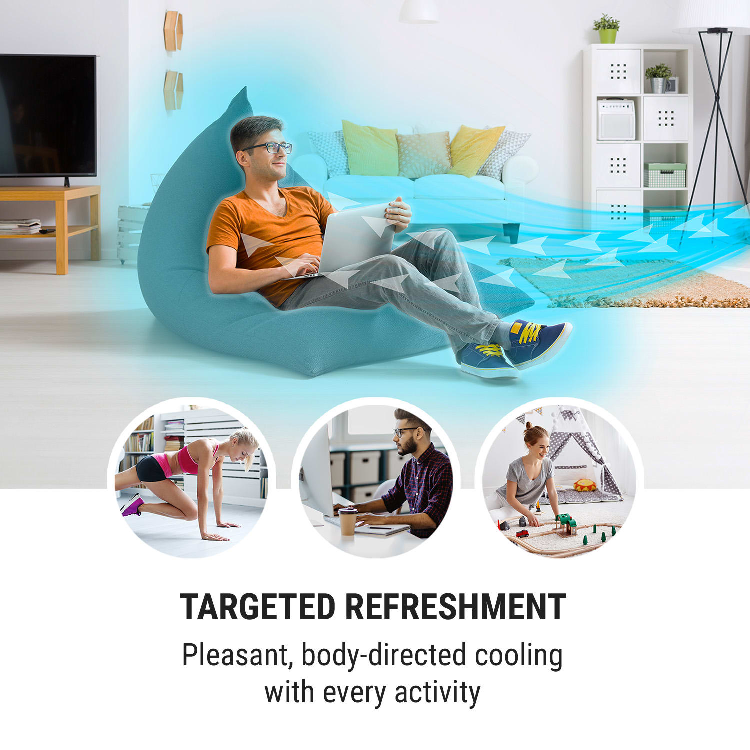 OneConcept Blitzeis, stĺpový ventilátor, 40 W, 45° oscilácia, čierny – Obrázok 2