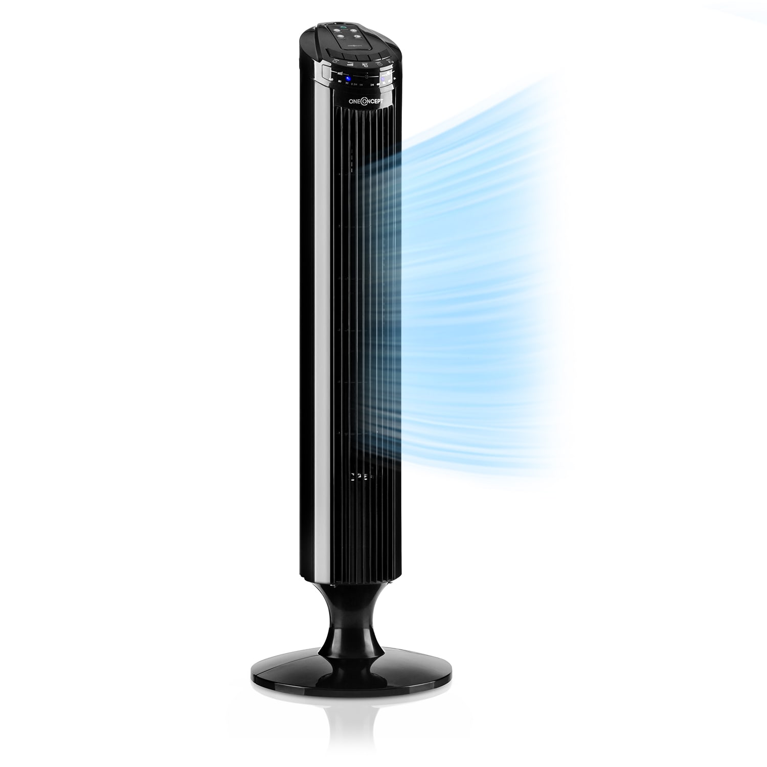 OneConcept Blitzeis, stĺpový ventilátor, 40 W, 45° oscilácia, čierny