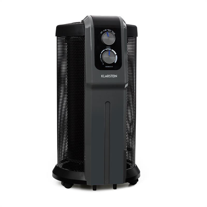 Klarstein Datscha Analog, 360° ohrievač, termostat, teplo všade dookola, 2000 W, čierny