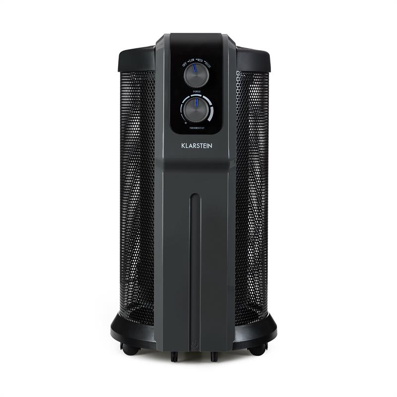 Klarstein Datscha Analog, 360° ohrievač, termostat, teplo všade dookola, 2000 W, čierny – Obrázok 3