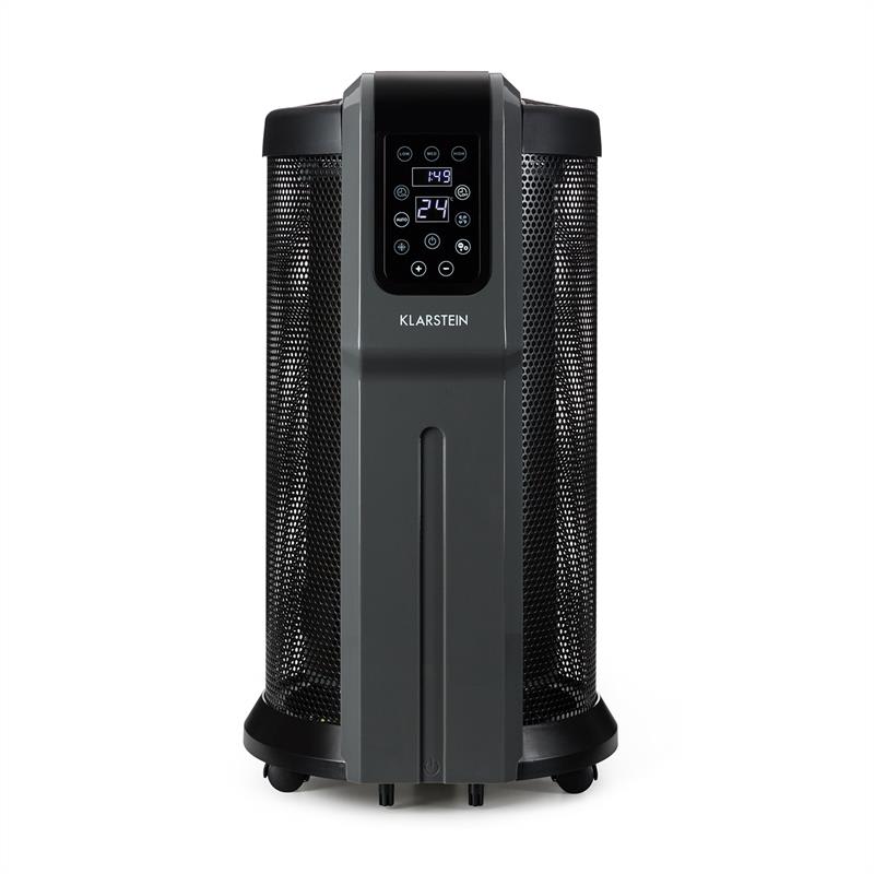 Klarstein Datscha Digital, elektrický ohrievač, 360°, termostat, diaľkový ovládač, časovač, 2200 W, čierny – Obrázok 3