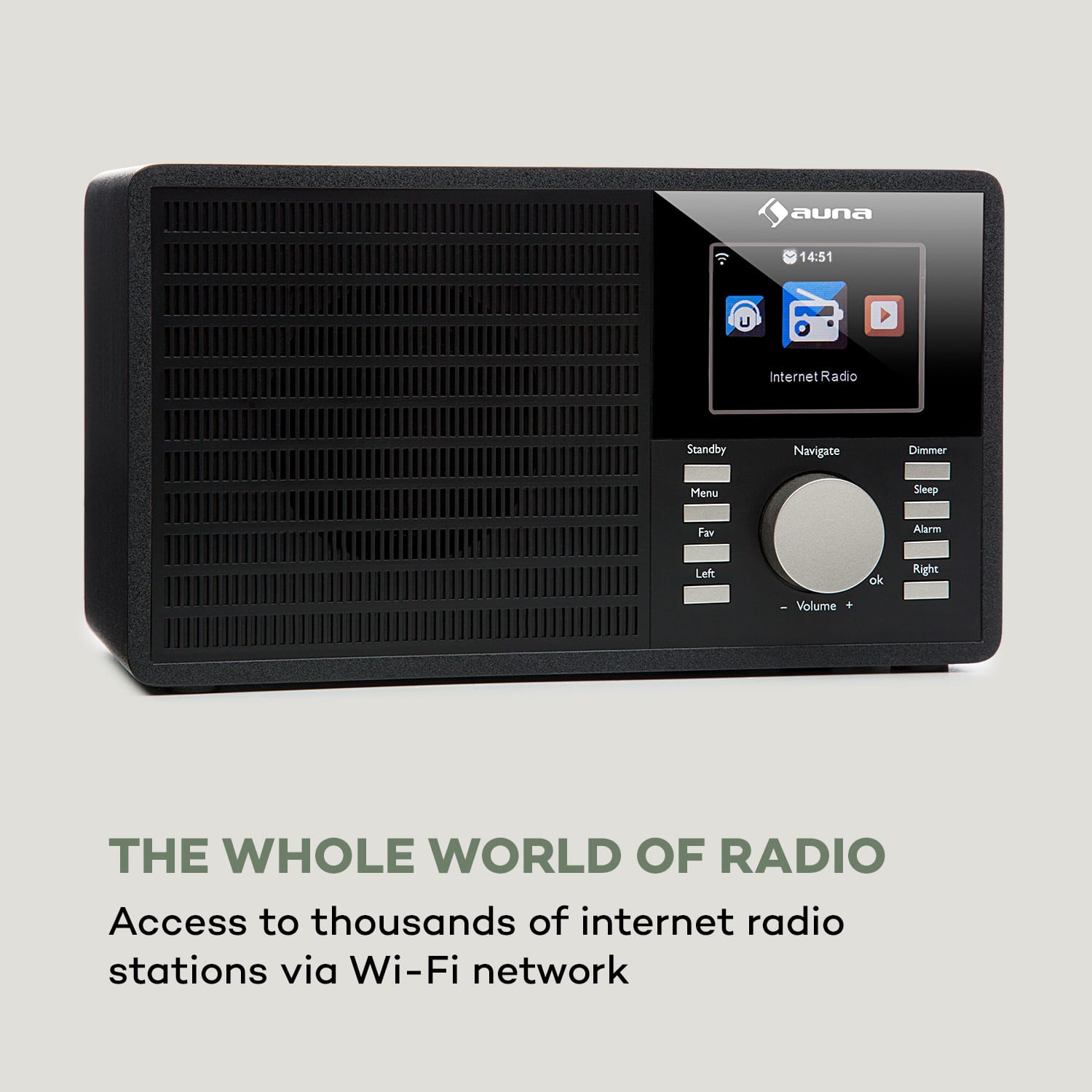 Auna IR-160, internetové rádio, WLAN, USB, AUX, UPnP, 2,8“ TFT displej, diaľkový ovládač, čierne – Obrázok 3