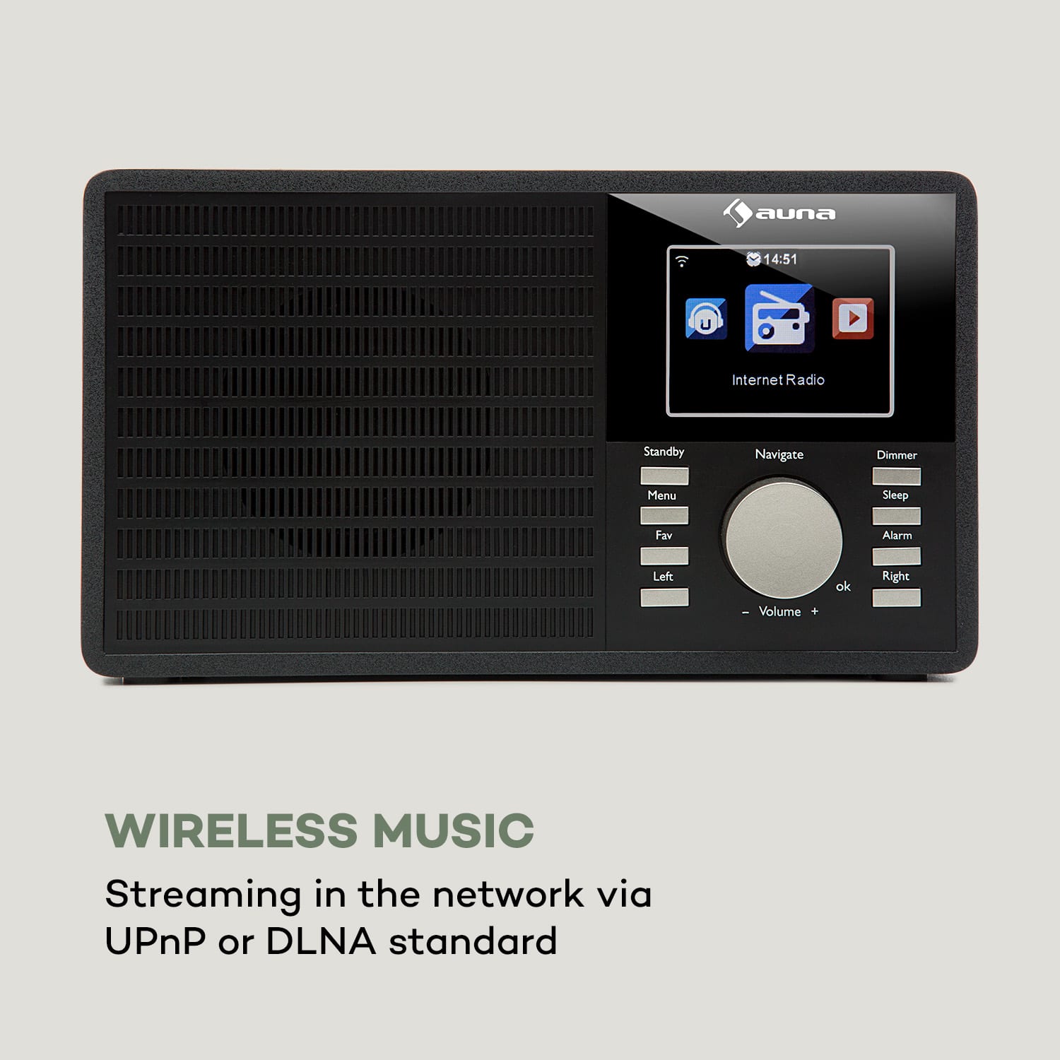 Auna IR-160, internetové rádio, WLAN, USB, AUX, UPnP, 2,8“ TFT displej, diaľkový ovládač, čierne – Obrázok 5