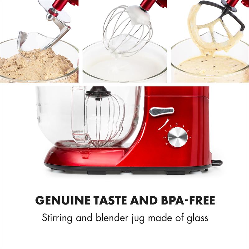 Klarstein Lucia Rossa 2G kuchynský robot, mixér, mlynček na mäso, 1800W, BPA-free – Obrázok 4