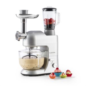 Klarstein Lucia Argentea 2G kuchynský robot, mixér, mlynček na mäso, 1800W, BPA-free