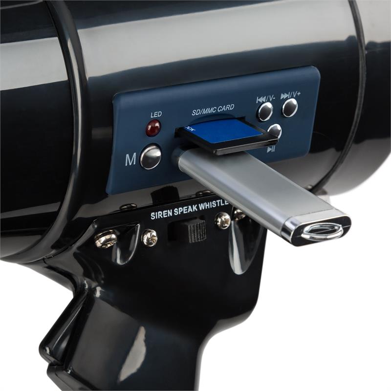 Auna MEGA080USB, megafón, 80 W, MP3 prehrávač, USB, nahrávanie, dosah 700 m, čierny – Obrázok 2