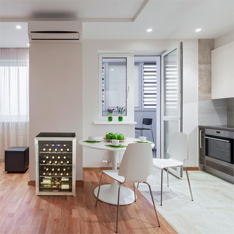 Klarstein Falcon Crest chladnička na nápoje, presklené dvere, 4-18°C, 128l, zámok, 42dB, ušľachtilá oceľ – Obrázok 2
