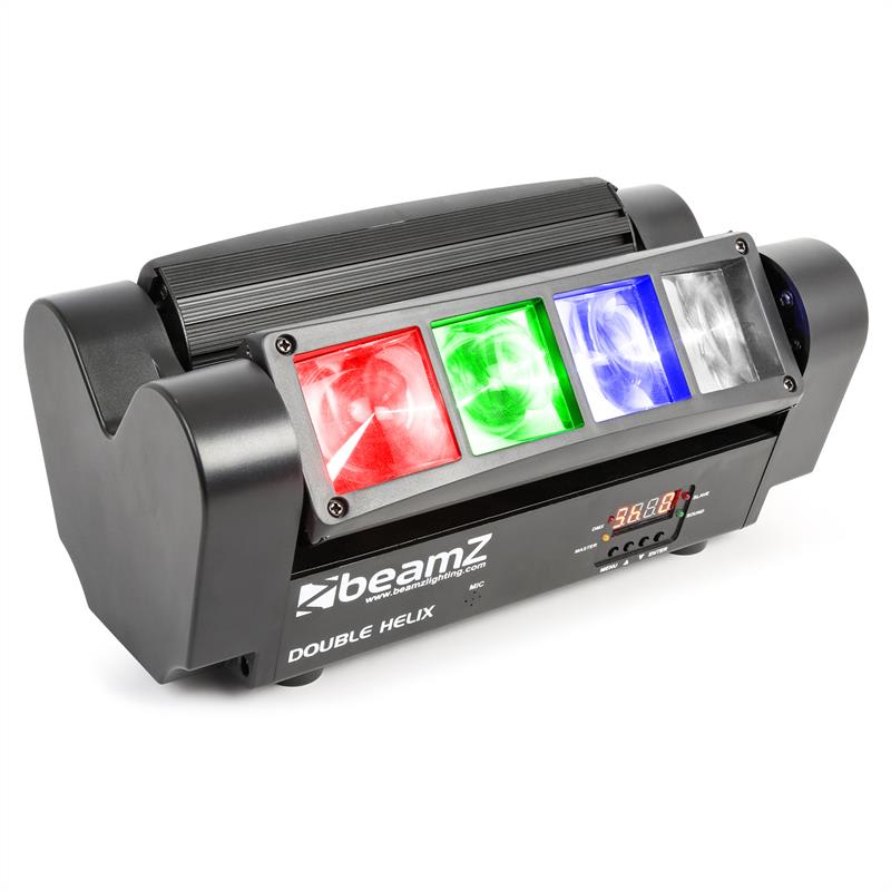Beamz MHL820, 24 W, lištový svetelný efekt s dvojitými lúčmi, 8 x 3 W RGBW LED, DMX, infračervený diaľkový ovládač