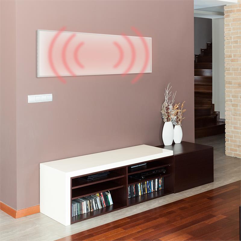 Klarstein Wonderwall IR 30 Carbon Crystal, infračervený výhrevný panel, 34x100cm, 300W, biela farba – Obrázok 2