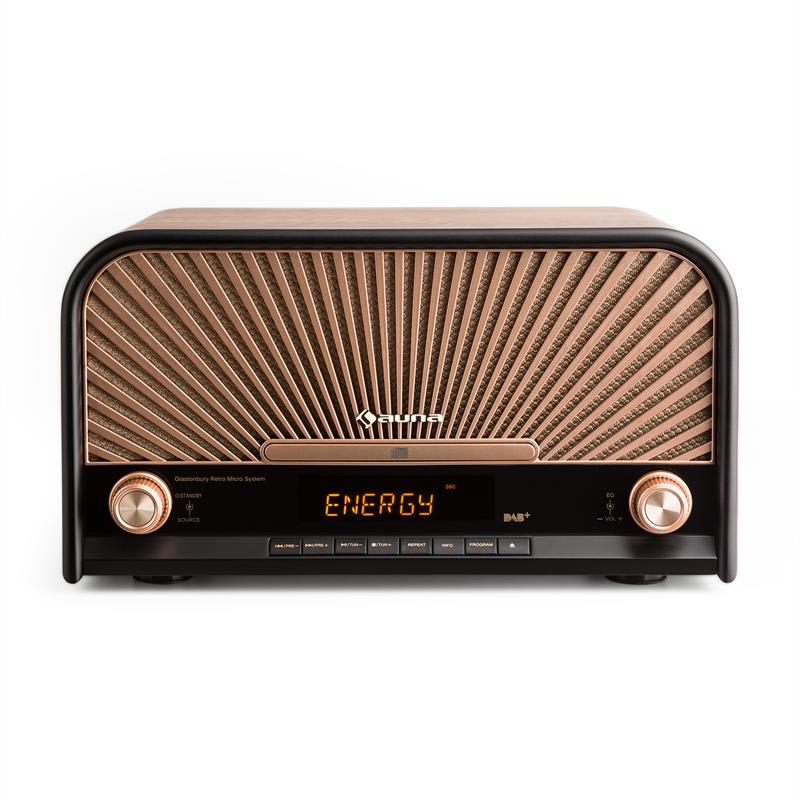 Auna Glastonbury retro stereo zariadenie DAB+ FM bluetooth CD MP3 prehrávač – Obrázok 2