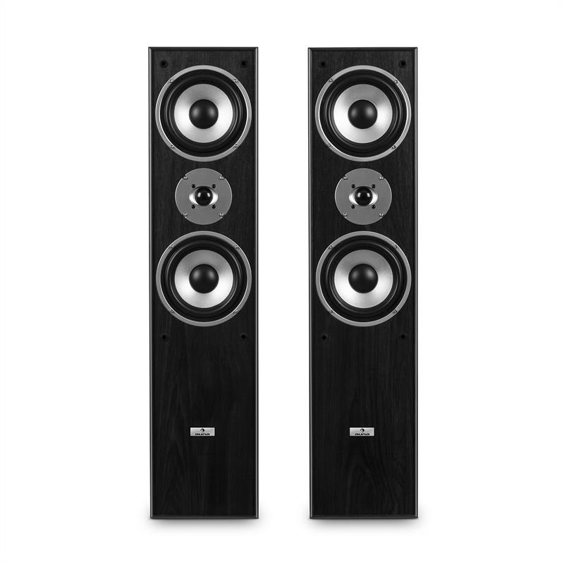 Auna L766 3-cestné basreflexné HiFi reproduktory, pár, čierna farba – Obrázok 2