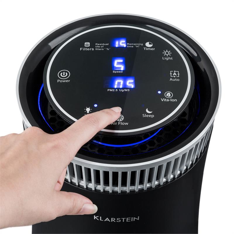 Klarstein Arosa, čistička vzduchu, ionizátor, UV lampa, automatický režim/režim počas spánku, čierna – Obrázok 3