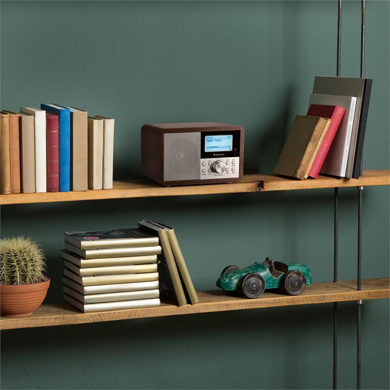 Auna Worldwide Mini, internetové rádio, WLAN, sieťový prehrávač, USB, MP3, AUX, FM tuner, orech – Obrázok 2