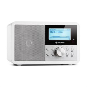 Auna Worldwide Mini, internetové rádio, WLAN, sieťový prehrávač, USB, MP3, AUX, FM tuner, biela farba
