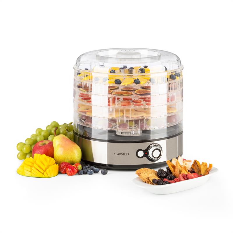 Klarstein Fruitower M sušička ovocia, 35-70°C, 5 poličiek, 200-240W, ušľachtilá oceľ