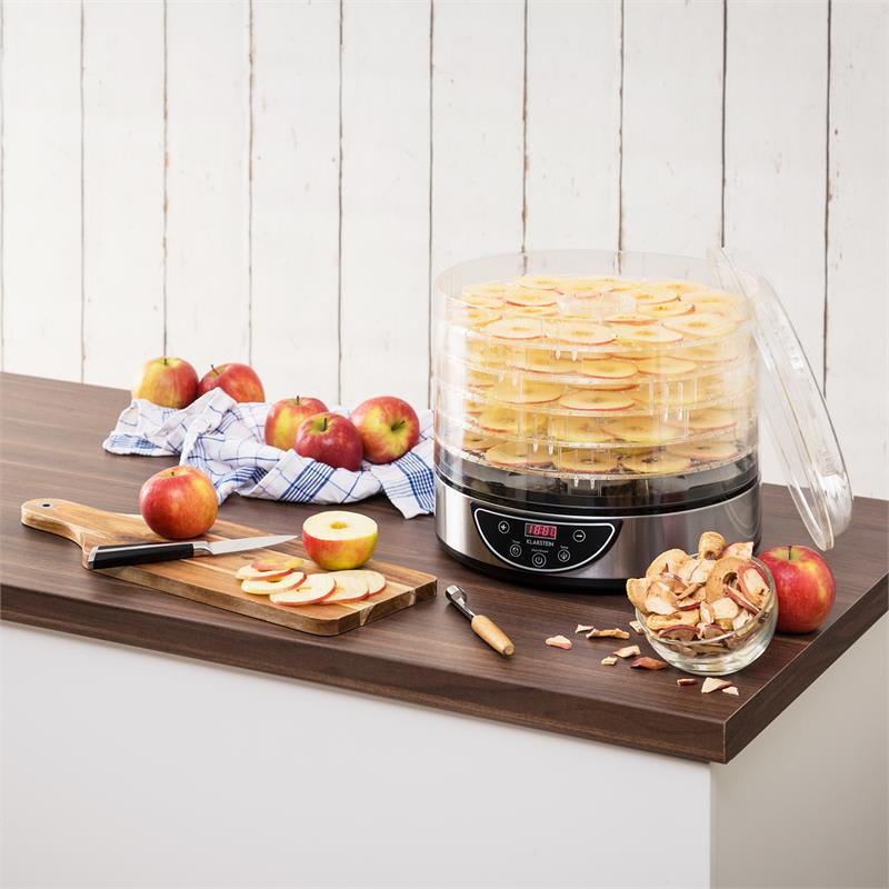Klarstein Fruitower D sušička ovocia, 35-70°C, časovač, 5 poličiek, 200-240W, ušľachtilá oceľ – Obrázok 2
