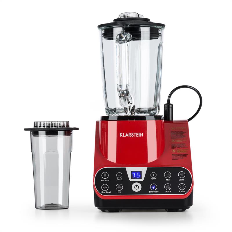 Klarstein Airakles, vákuový stolný mixér, 1300 W, 30000 ot./min, 1,5 l sklená nádoba, červený – Obrázok 3