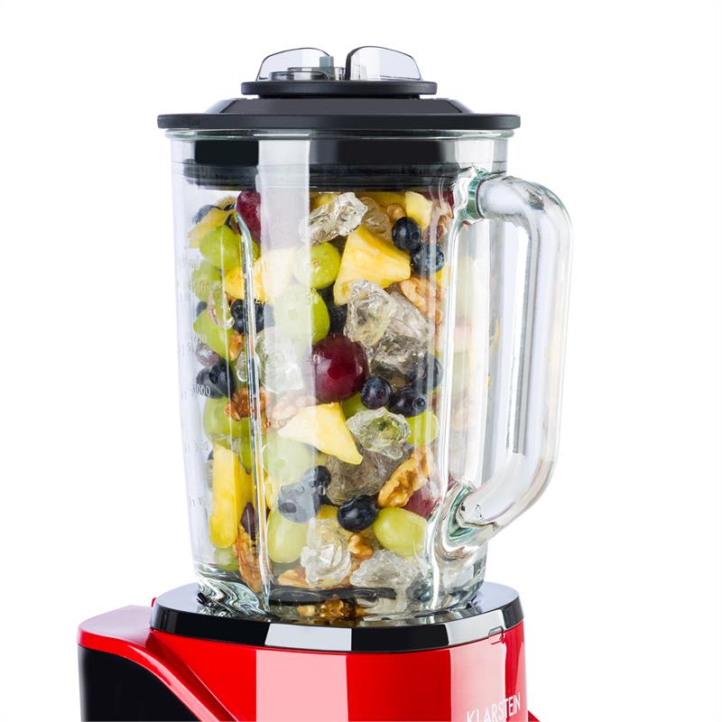 Klarstein Airakles, vákuový stolný mixér, 1300 W, 30000 ot./min, 1,5 l sklená nádoba, červený – Obrázok 4